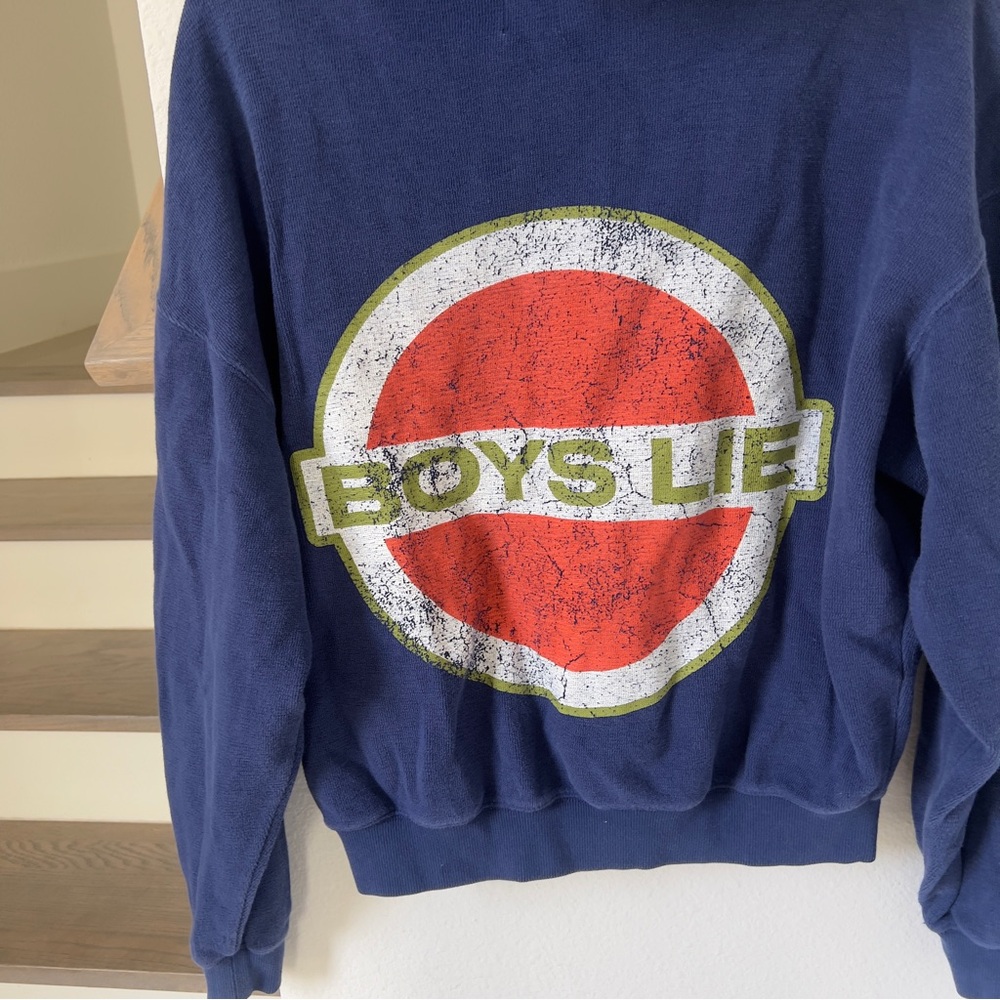Boys Lie Pamela V3 Racer Hoodie in Navy Blue - Picture 6 of 8